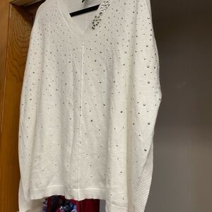 Midnight Velvet White Cape with Sparkling Accents